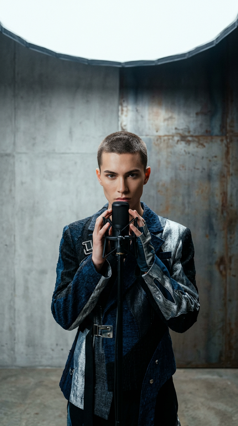 AI product shot of Enregistrement podcast