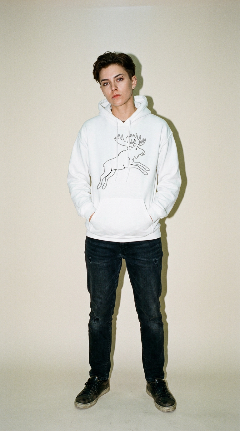 AI product shot of Moose of Norway Hoodie | Cozy Wildlife Sweatshirt | Nature Lover Gift | Unisex Heavy Blend Hooded Top