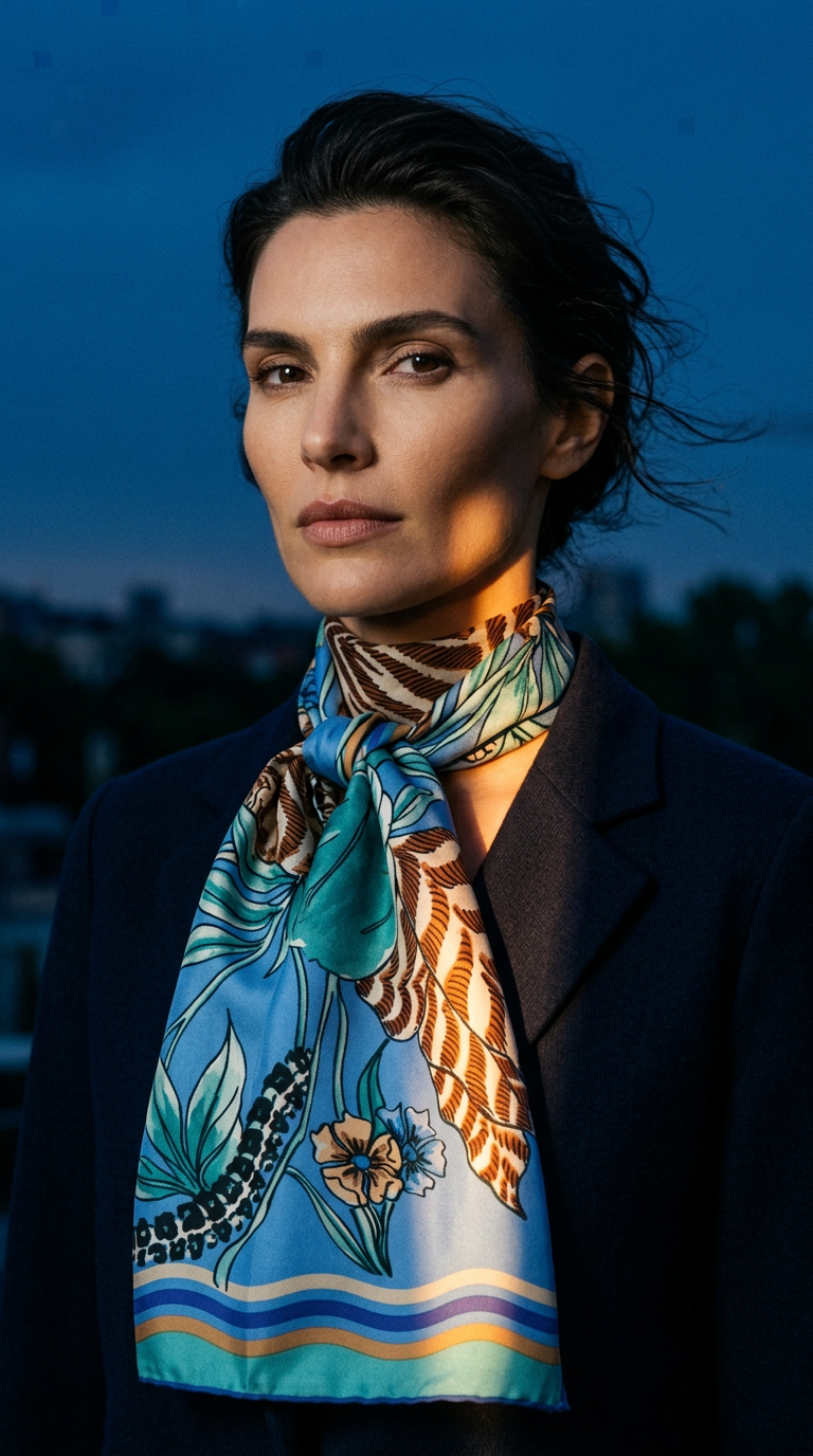 AI product shot of Iris Scarf | Light Blue