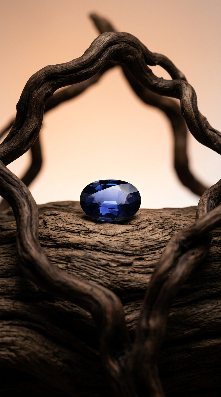 AI product shot of 尖晶石 3.07克拉 藍色 紫色 橢圓 錫蘭 變色效應 天然無燒 Spinel（經理推薦）安帝卡珠寶