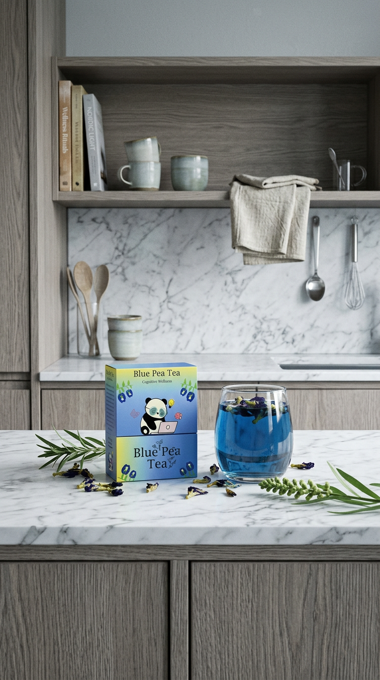 AI product shot of Blue Butterfly Pea Tea
