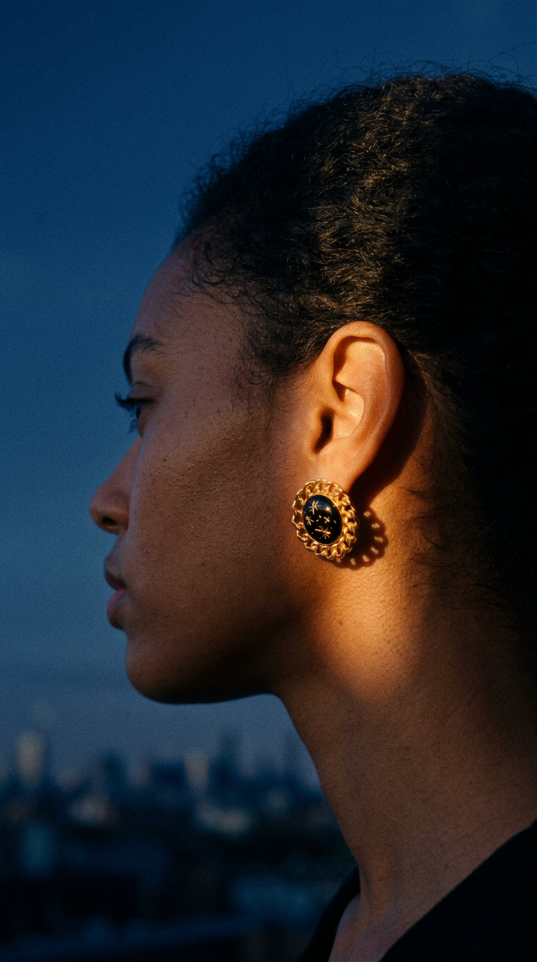 AI product shot of HEIRLOOM STAR STUDS