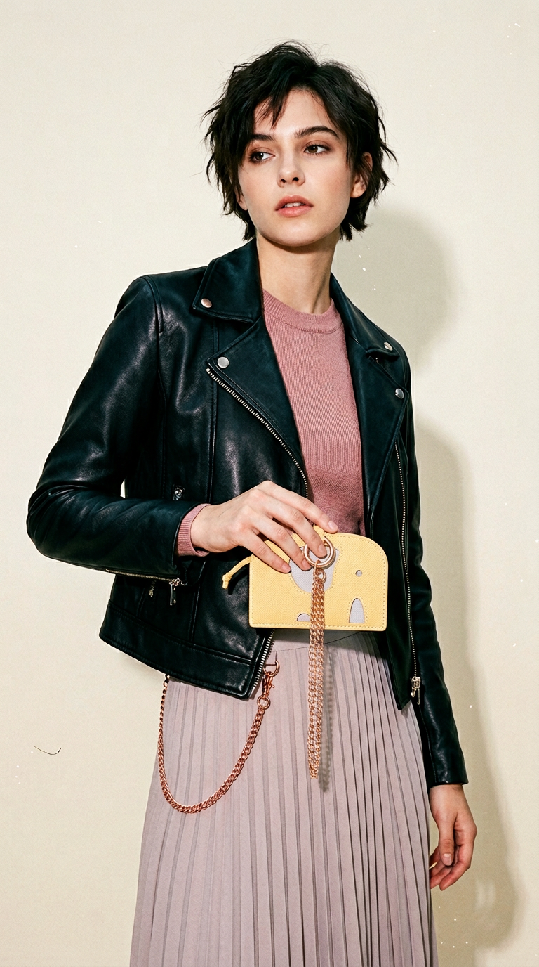 AI product shot of aziza 小象造型票卡夾 多色