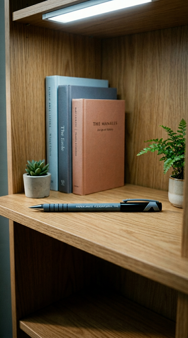 AI product shot of Paper Mate Flexgrip Ultra Pen, Fine Point, 0.8, Black, Singles