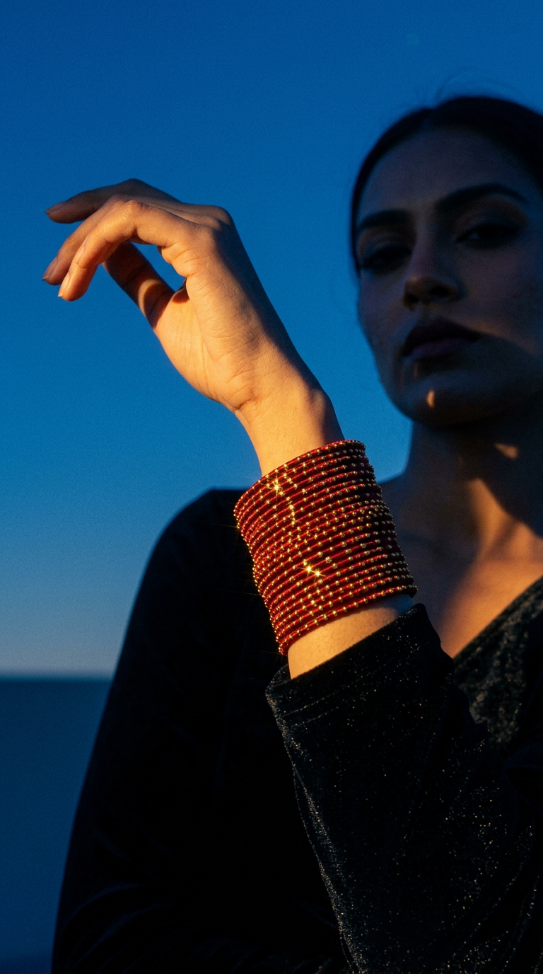 AI product shot of Maroon Bangle Set | Ready-to-ship