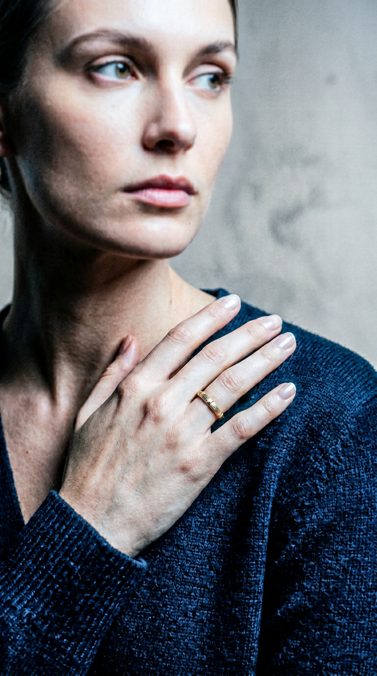 AI product shot of Ingrid Lockley - Ank Ring, 9ct Yellow Gold, Size P