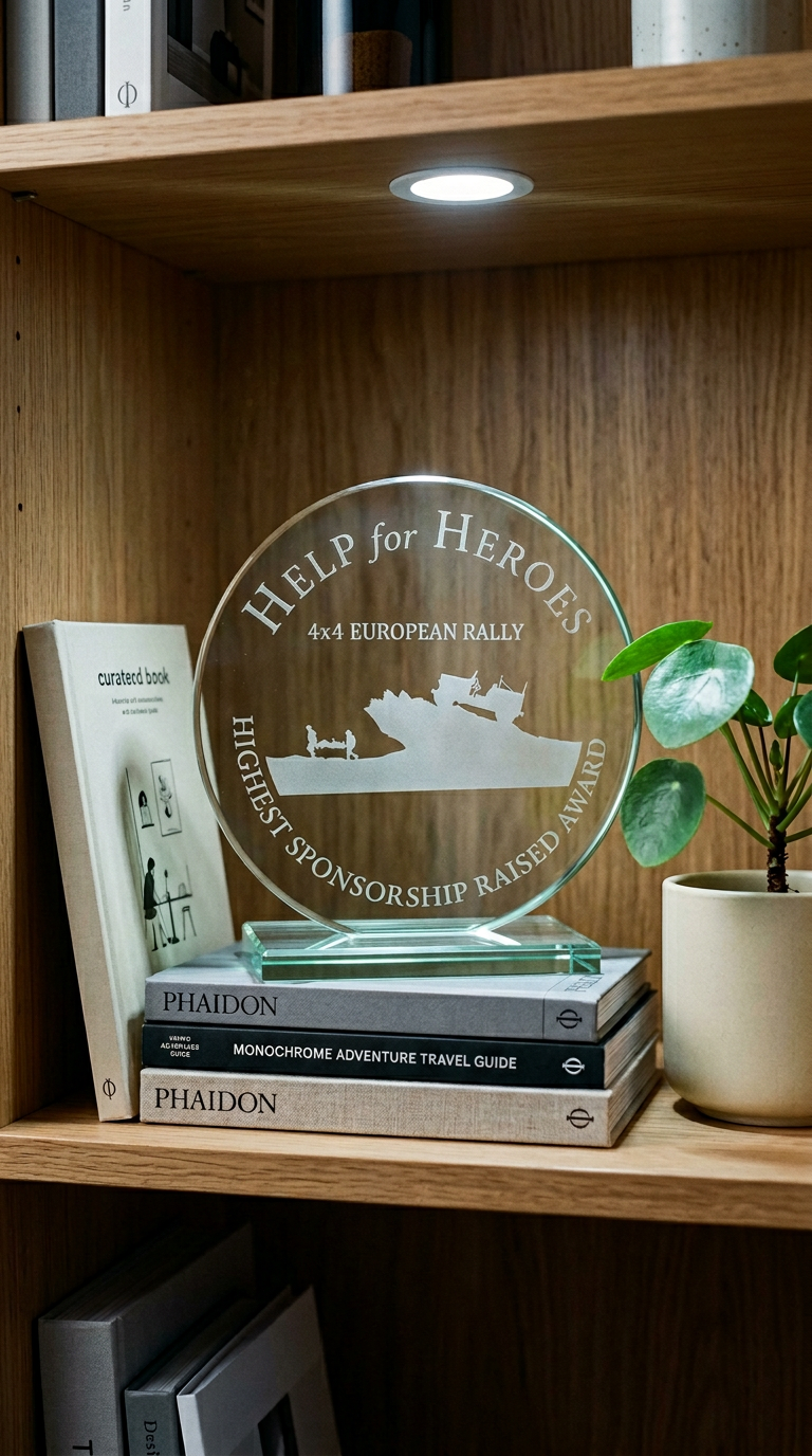 AI product shot of Jade Glass Round Plaque (10mm Thick)