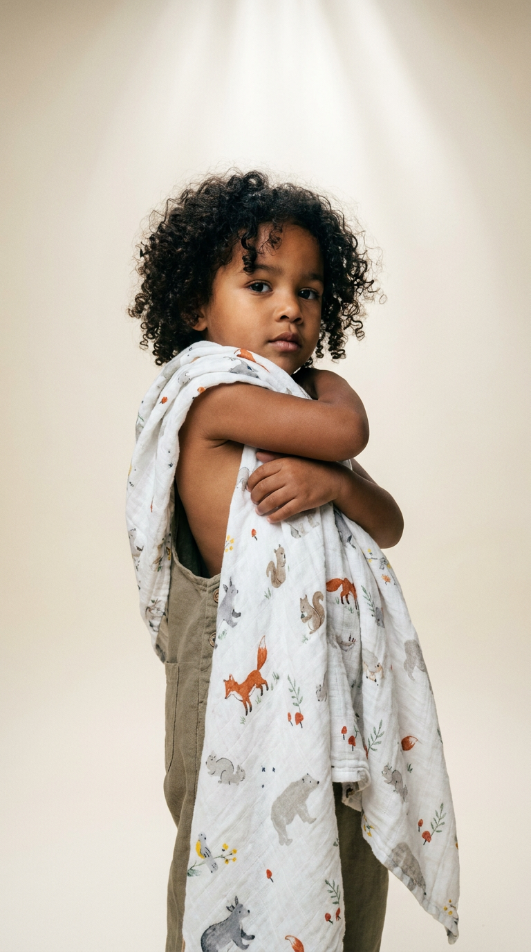 AI product shot of ADEN+ANAIS モスリンスワドル 2点セット-NATURALLY