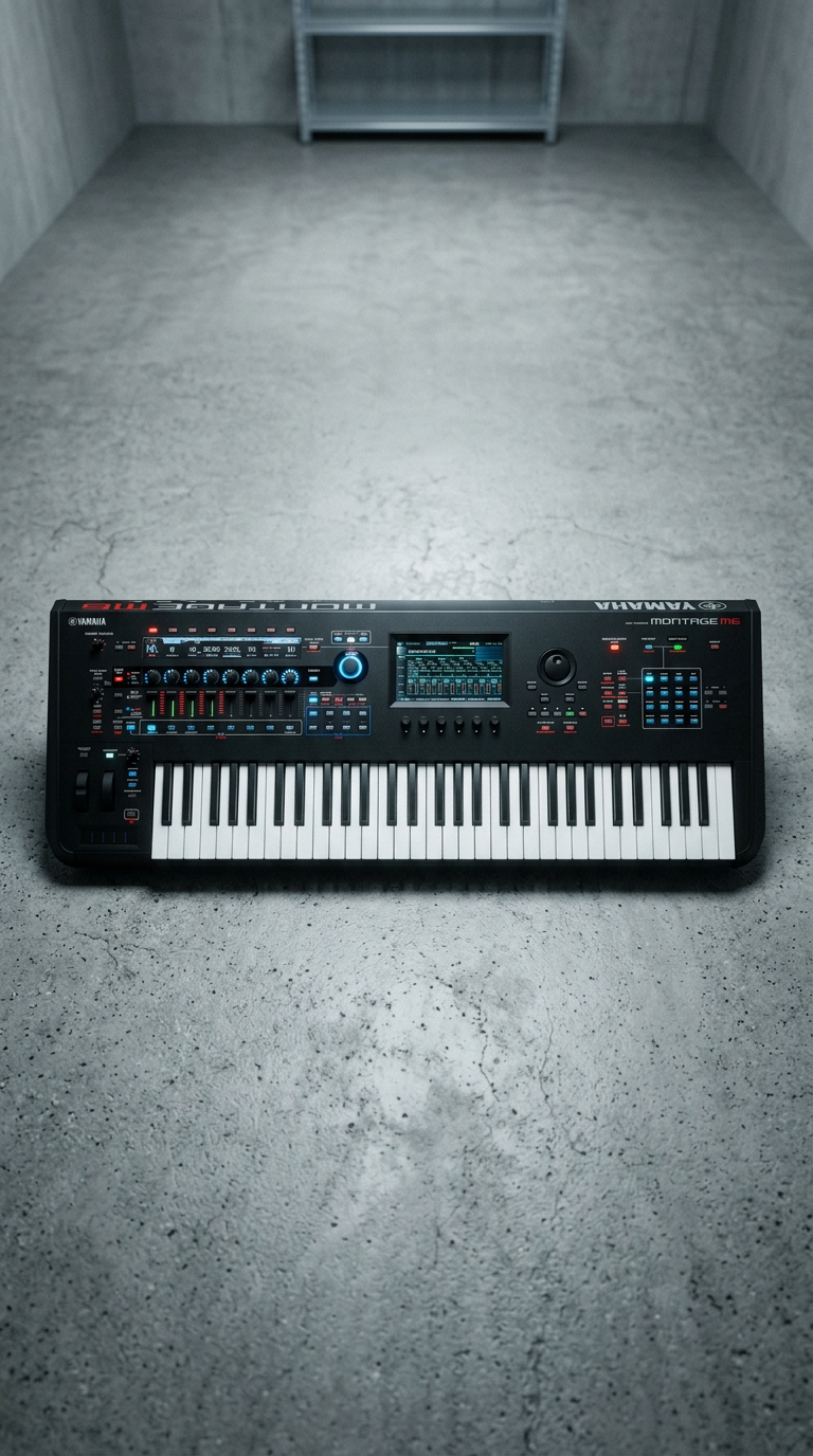 AI product shot of Yamaha MONTAGE M6 - 61 Keys