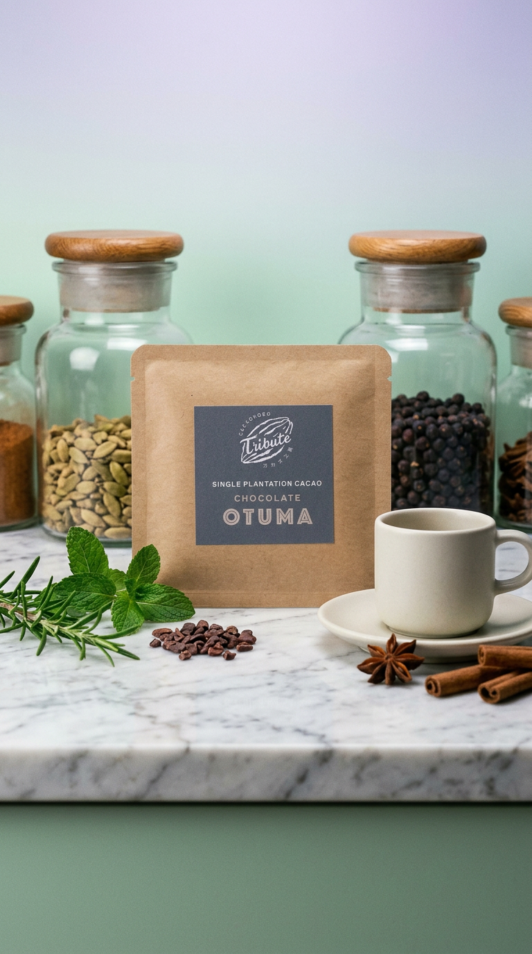 AI product shot of シングルオリジン・カカオ農園 OTUMA