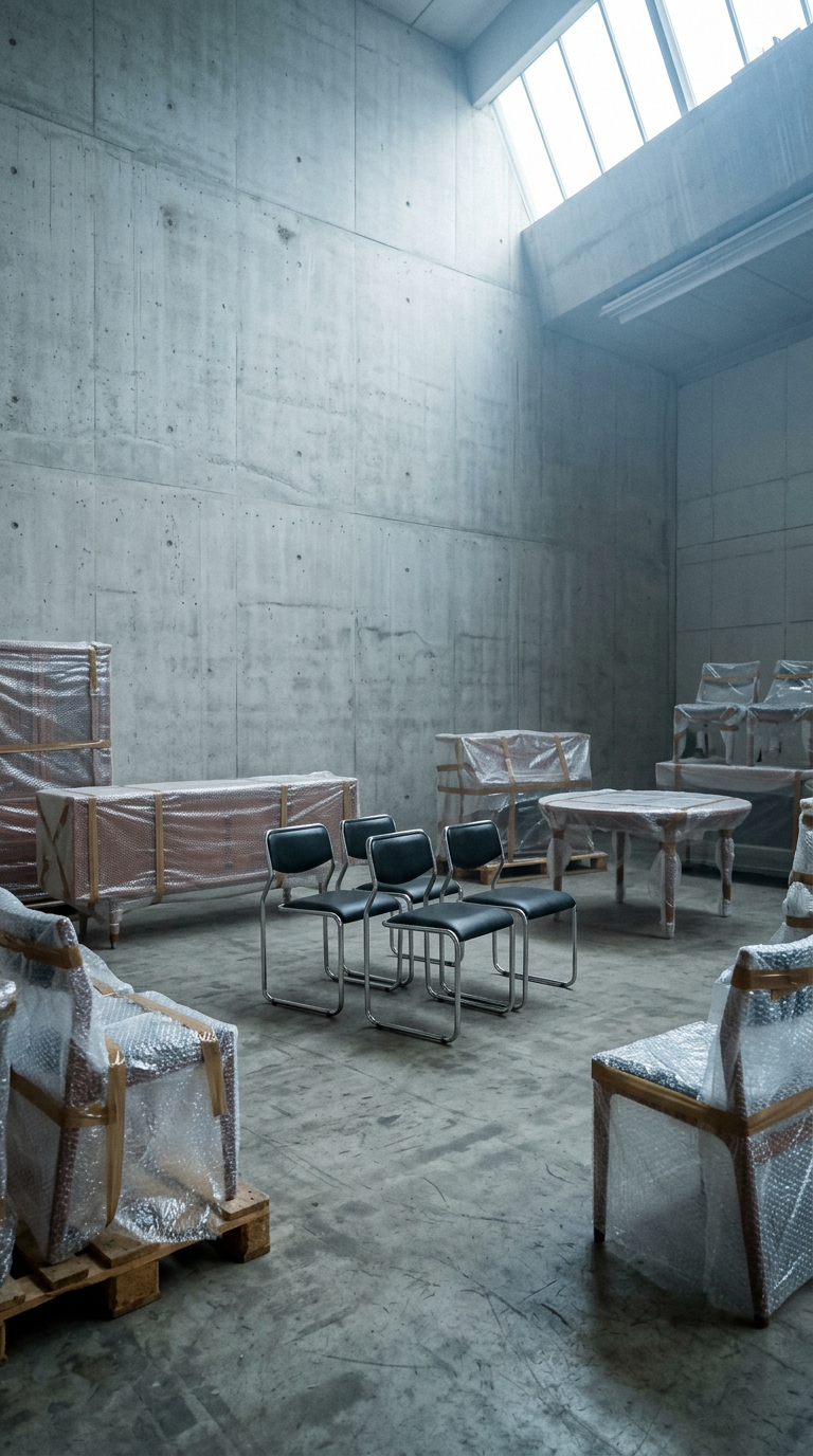 AI product shot of Bauhaus chairs