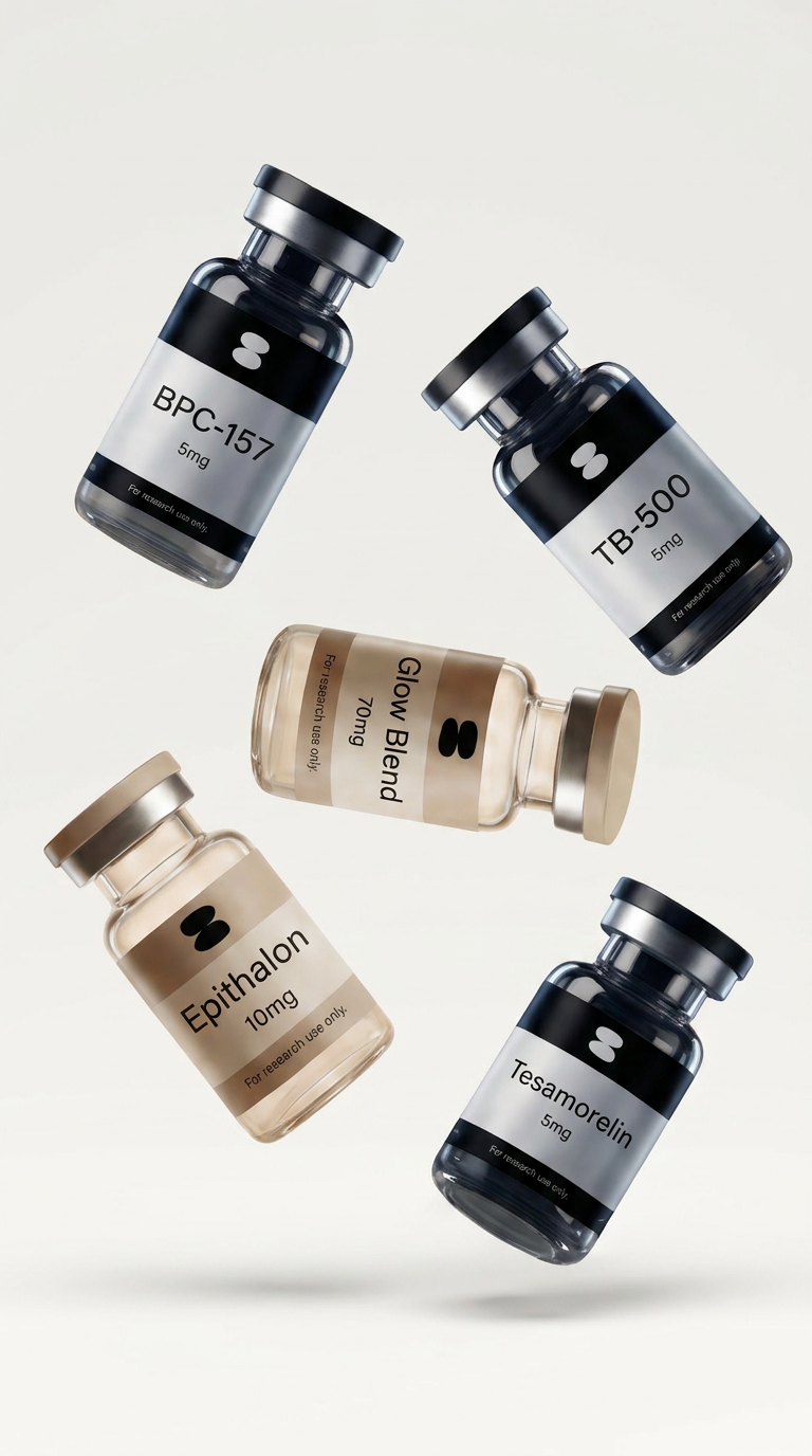 AI product shot of Elara Premium Research Peptides