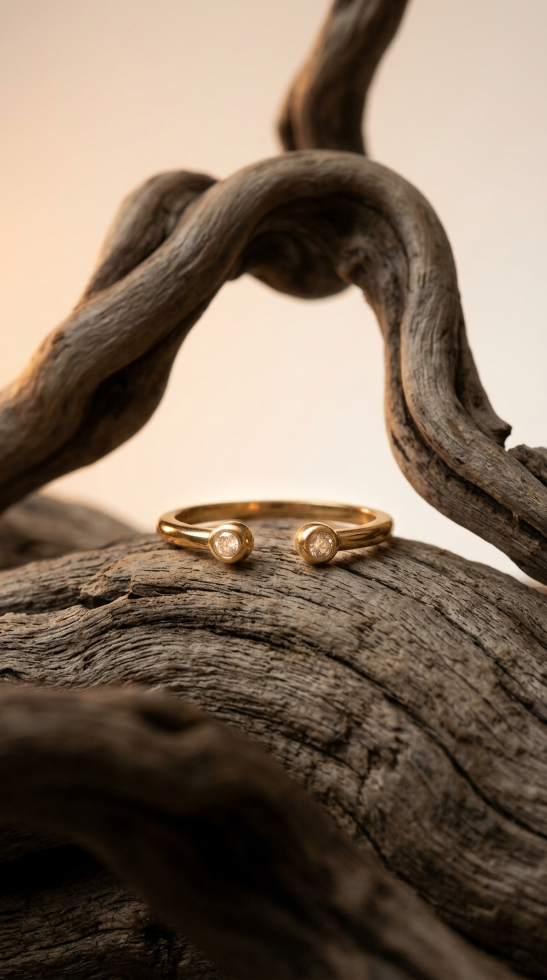 AI product shot of Open Ring with White Topaz