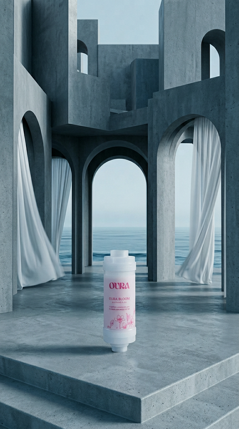 AI product shot of Oura Shower Filter