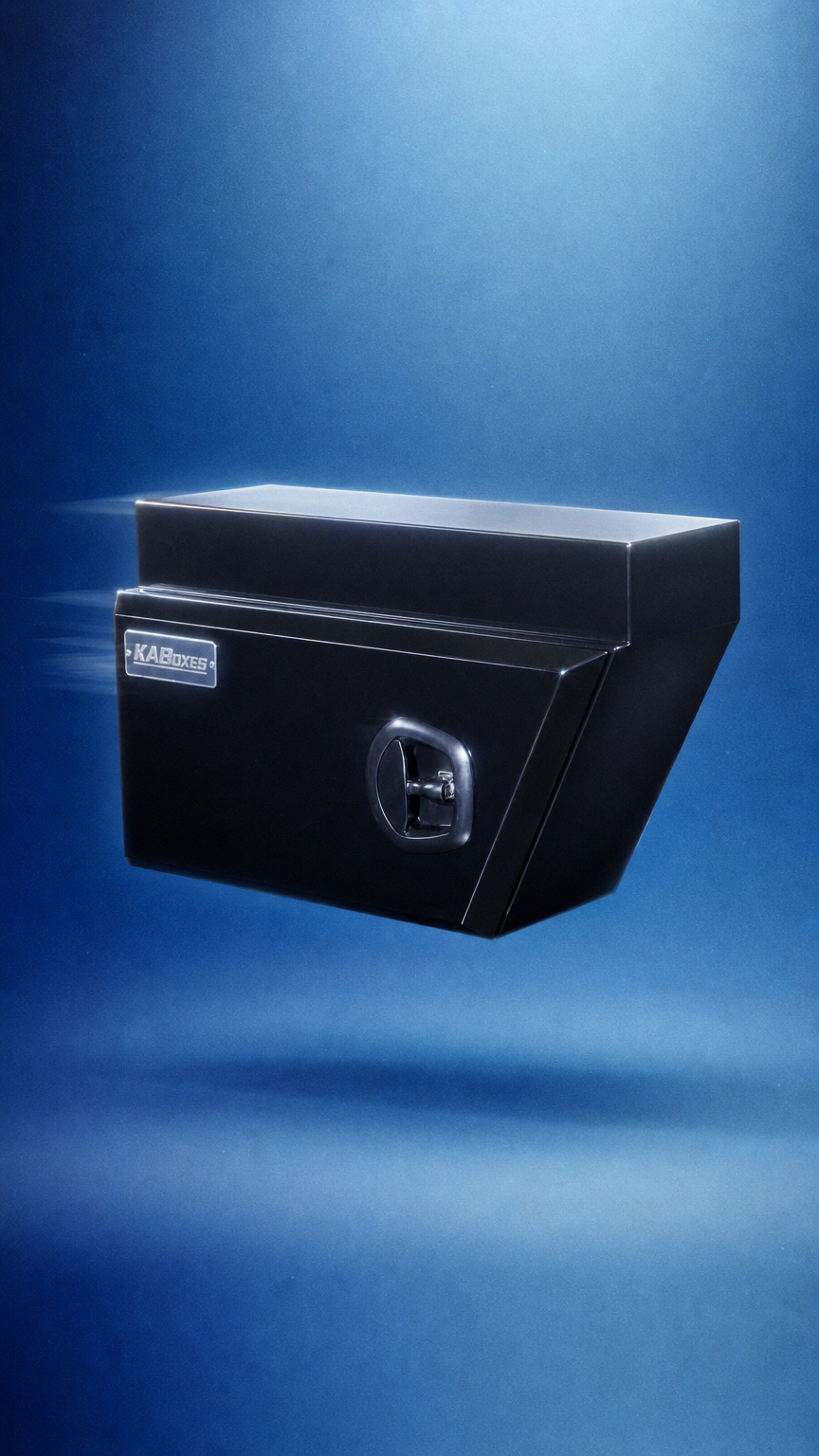 AI product shot of KABoxes Standard Rear Left Underbody Toolbox – White / Charcoal Grey / Black
