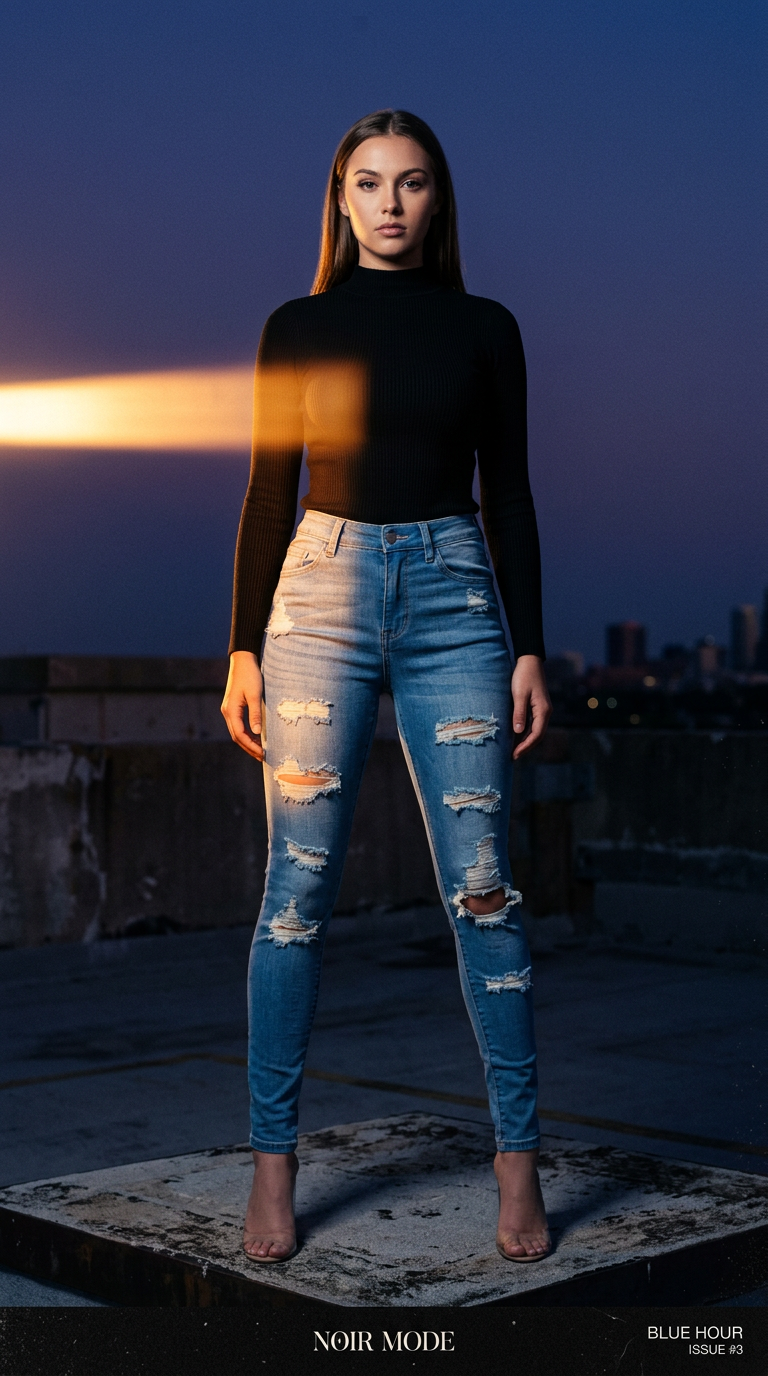 AI product shot of Tear It Up Jeans