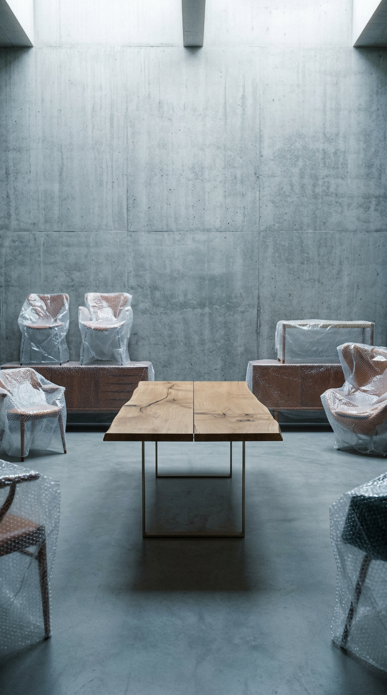 AI product shot of Tisch 18HUNDERT Wildeiche massiv