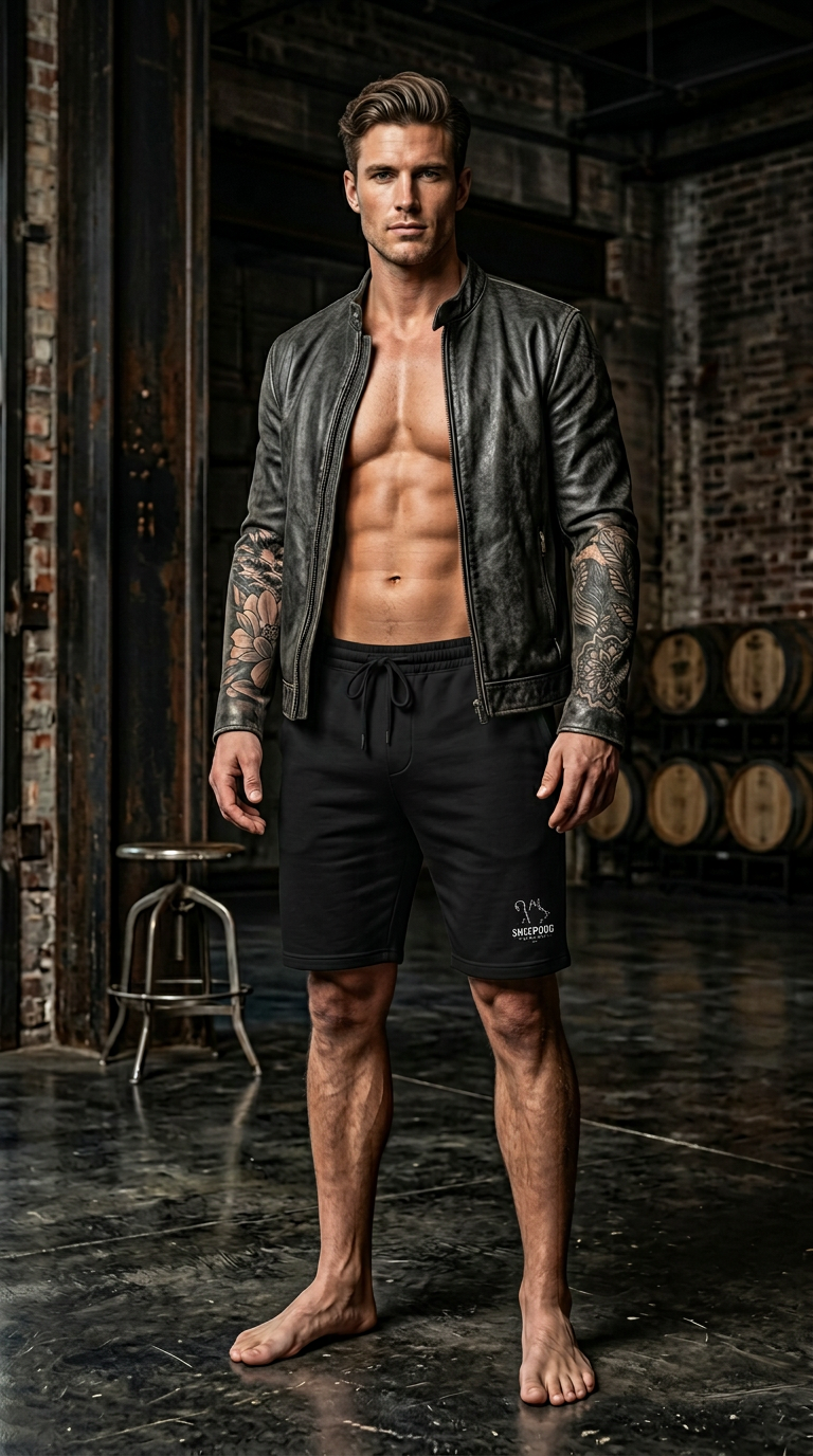 AI product shot of Fleece shorts