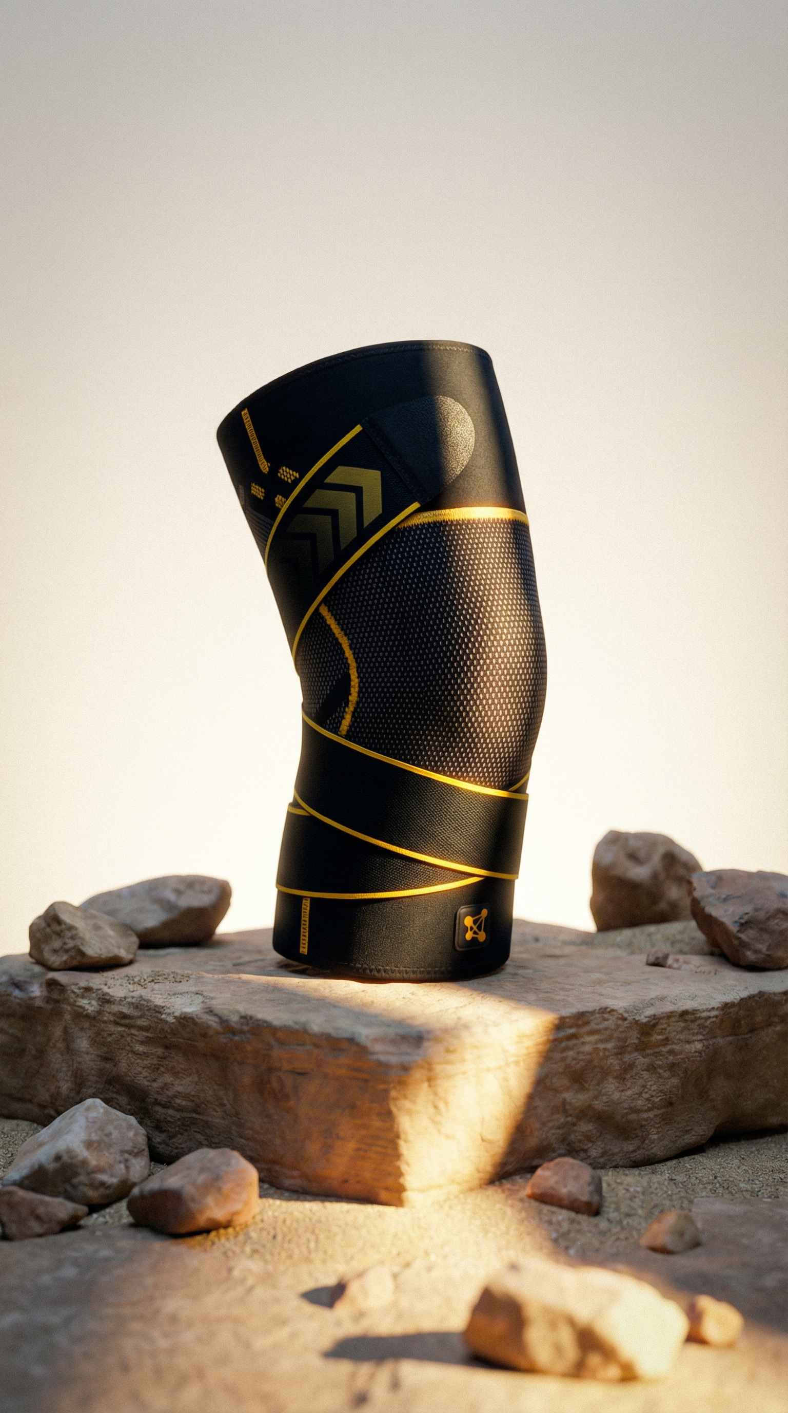 AI product shot of Copper Knee Brace w/ Compression Straps
