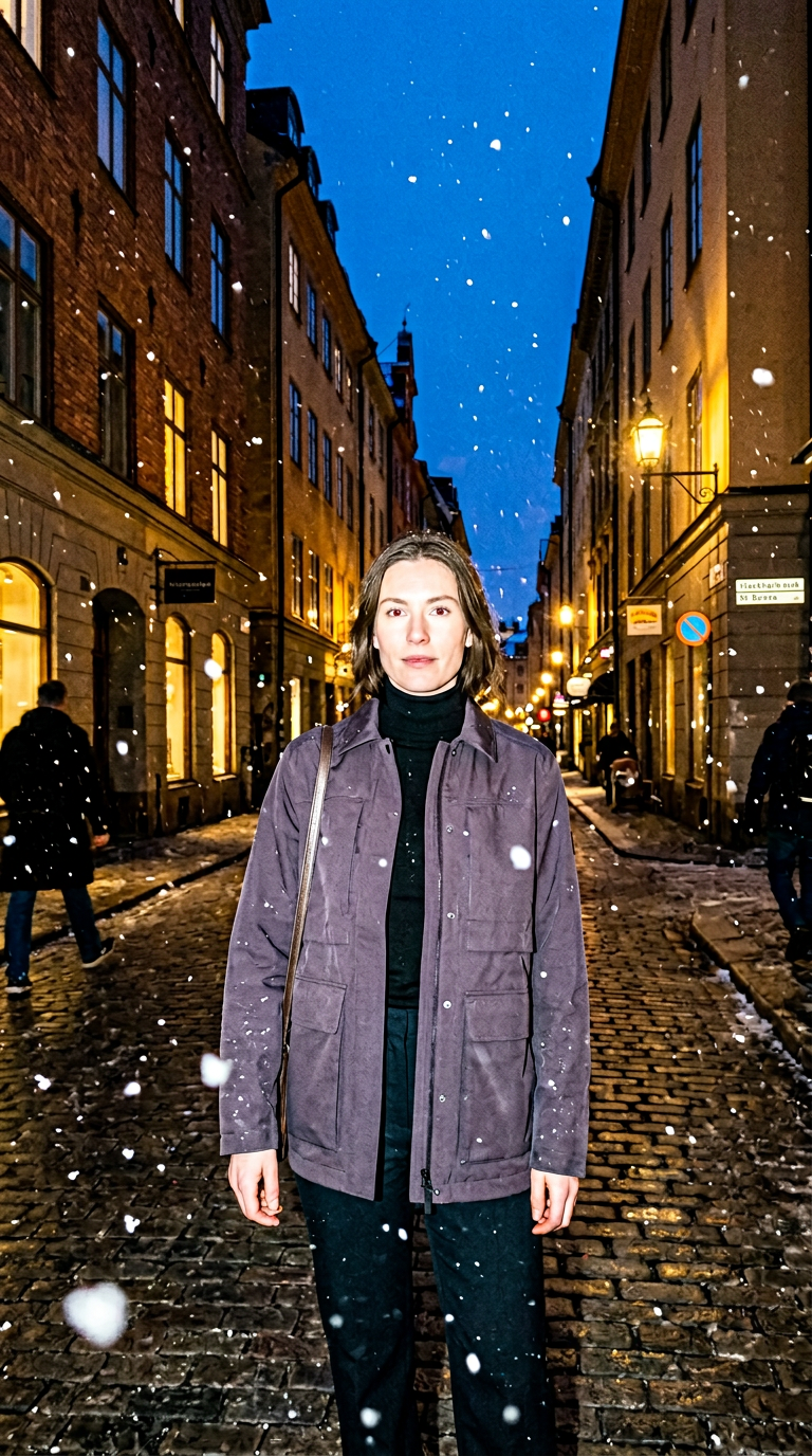 AI product shot of Lightweight Rib-Texture Jacket – Light Blue