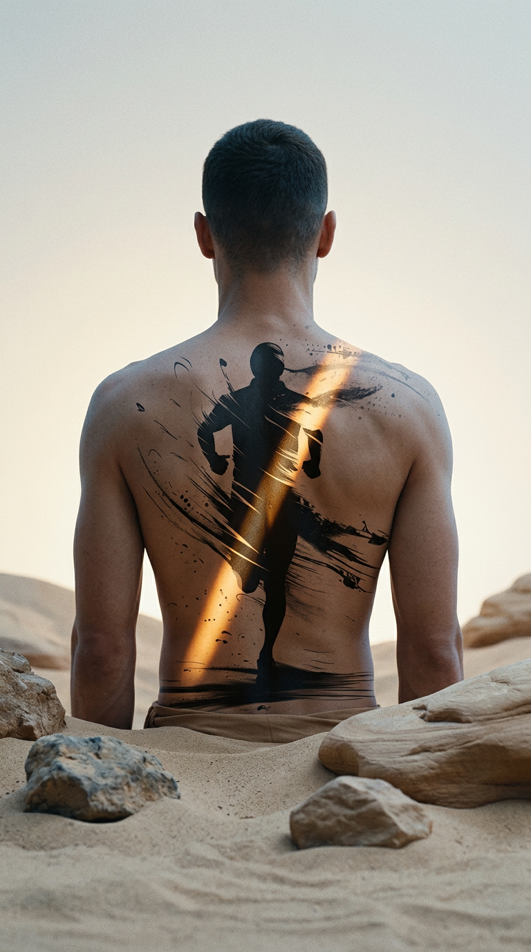 AI product shot of Fast Runner Tattoo Design