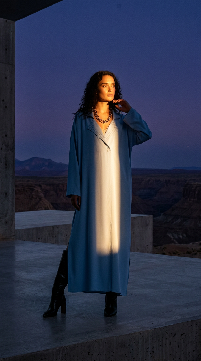 AI product shot of Shirt Kaftan - Sky Blue