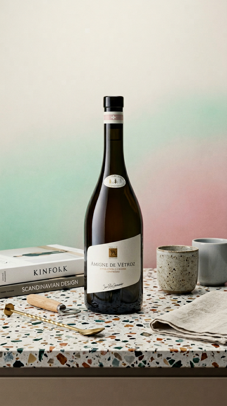 AI product shot of Amigne de Vétroz