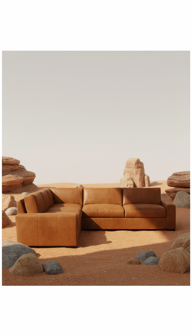 AI product shot of Auburn Stillman Leather L Sectional