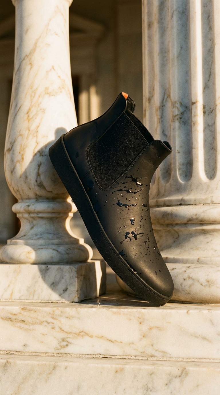 AI product shot of Rain Boot Black (Water-resistant)