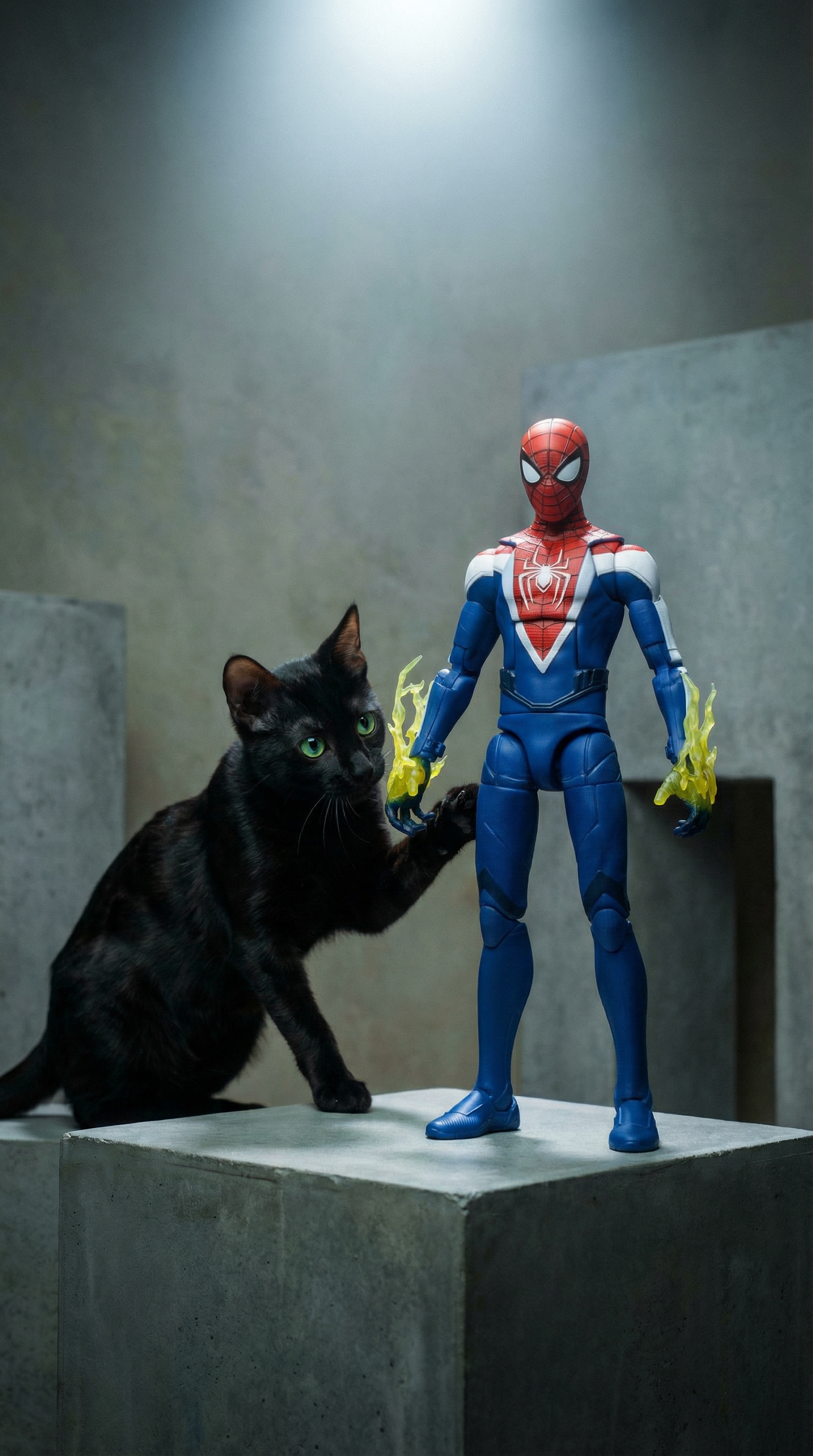 AI product shot of Marvel Legends Series Gamerverse Miles Morales Upgraded Suit Style, Spider-Man 2 Video Game-Inspired Collectible 6 Inch Action Figure