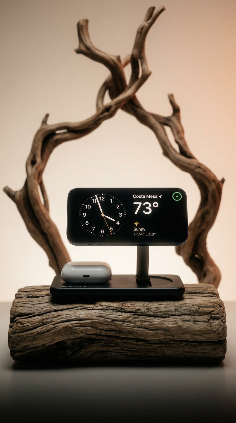 AI product shot of PODIUM 2-in-1 Wireless Charger