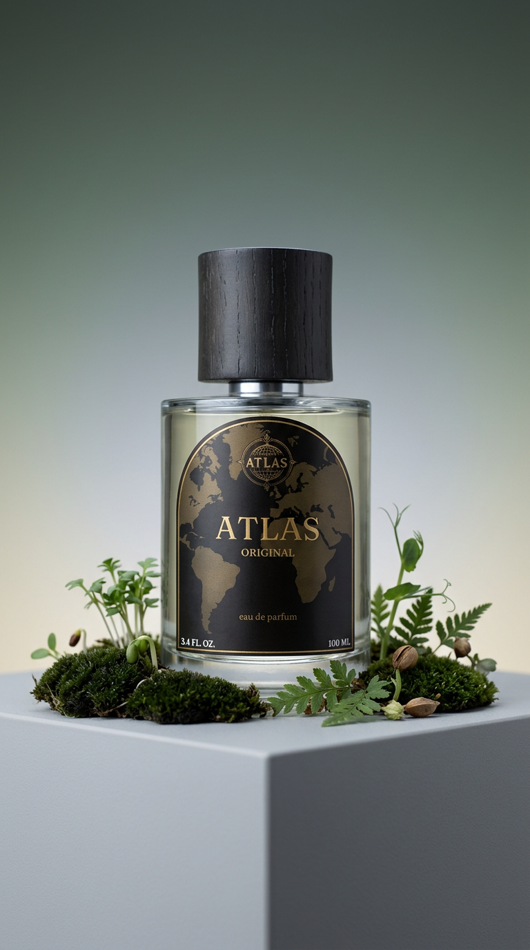 AI product shot of Atlas Original — 100 ml Eau de Parfum