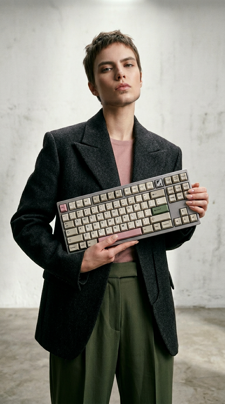 AI product shot of LUMINKEY80 80% Hot-Swappable Custom Mechanical Keyboard