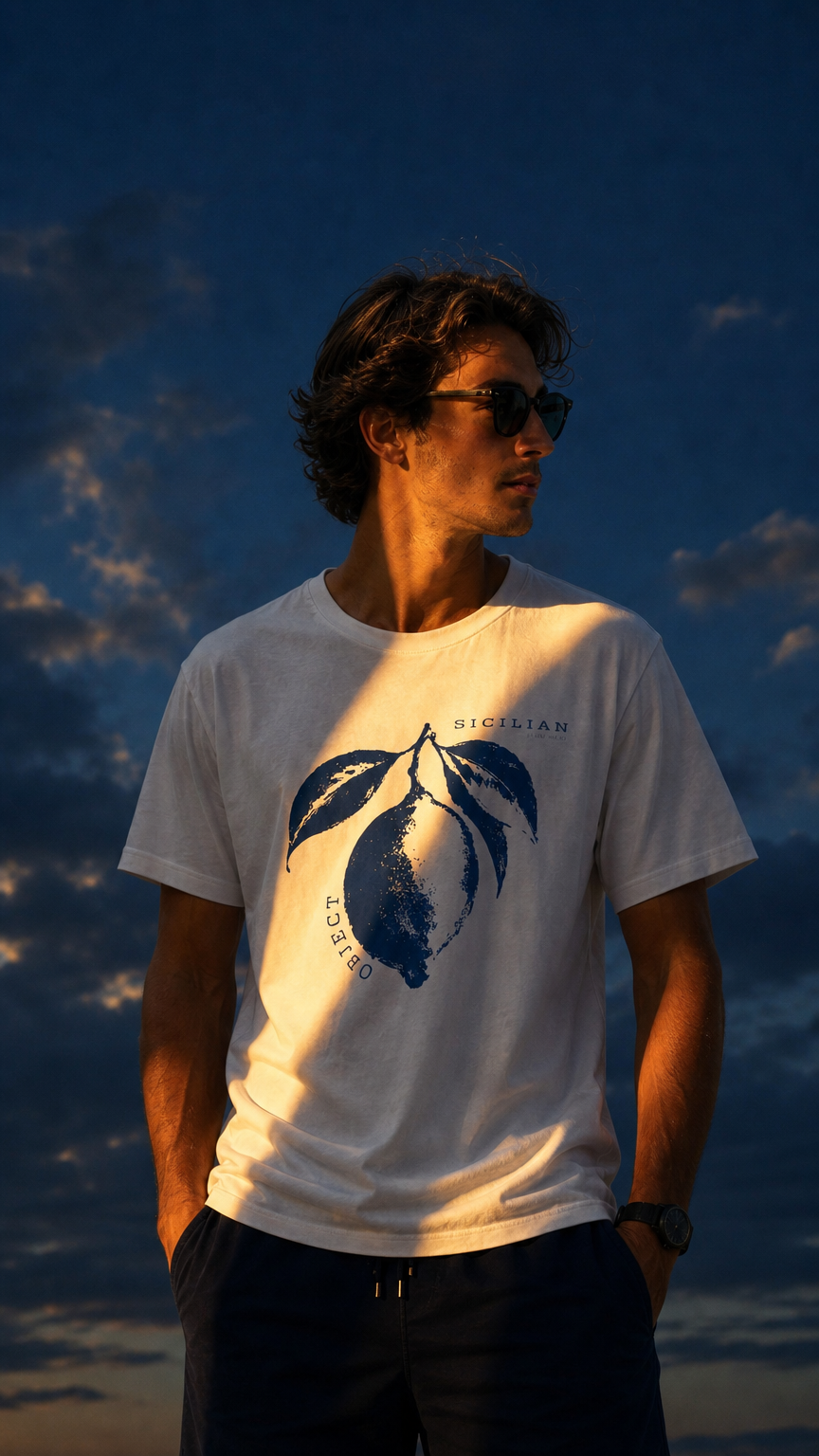 AI product shot of Blue Limoni T-Shirt