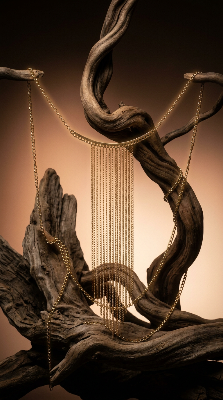 AI product shot of Eileithyia Belly chain