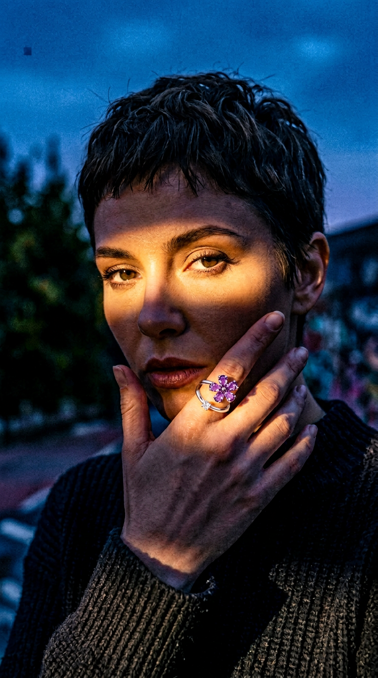 AI product shot of Amethyst Bloom