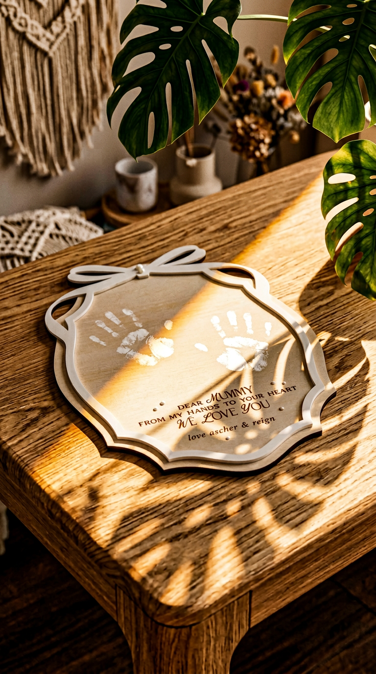 AI product shot of Mother's Day - Handprint Plaque