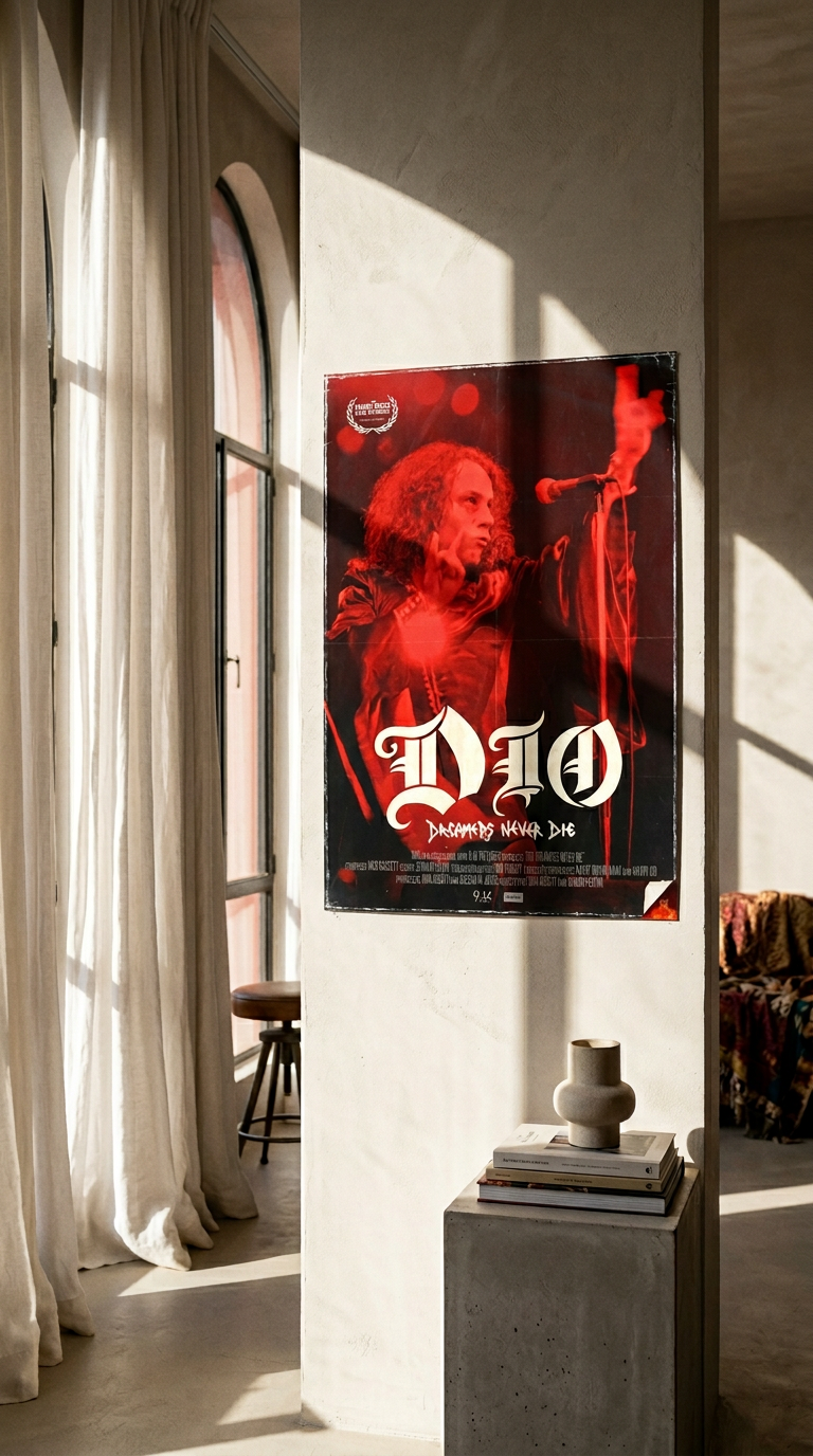 AI product shot of Dio - Dreamers Never Die - Limited Edition Screen Print Poster