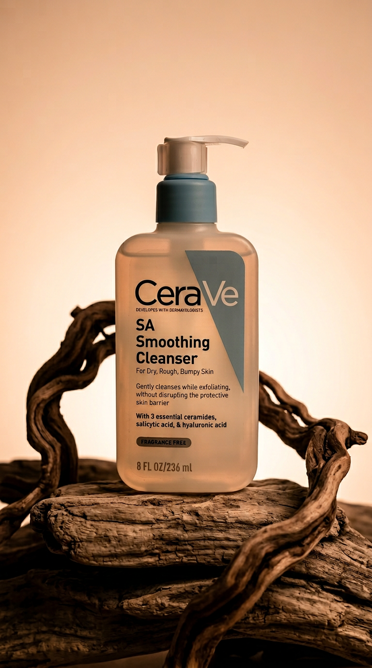 AI product shot of CERAVE SA Smoothing Cleanser