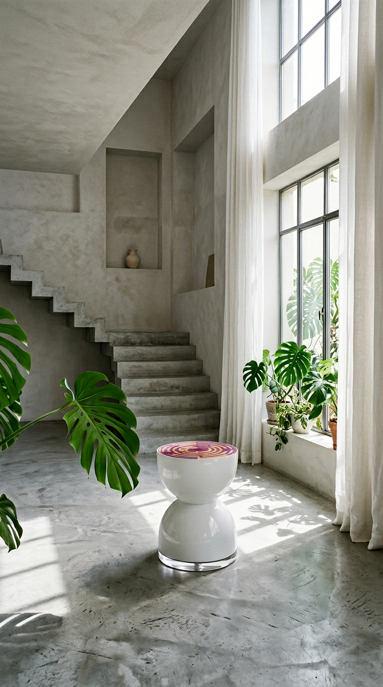 AI product shot of Britto Charette Hour Glass Stool