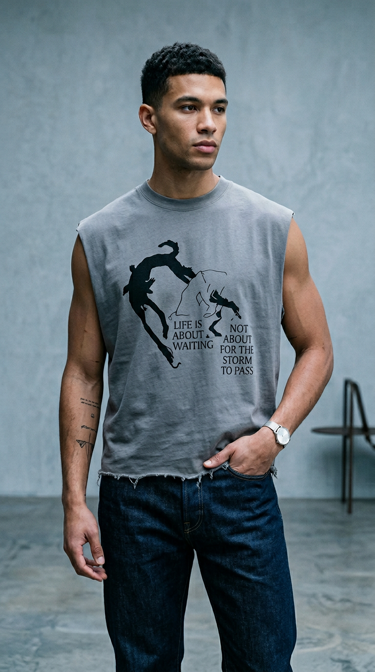 AI product shot of Stray Dog T-shirt