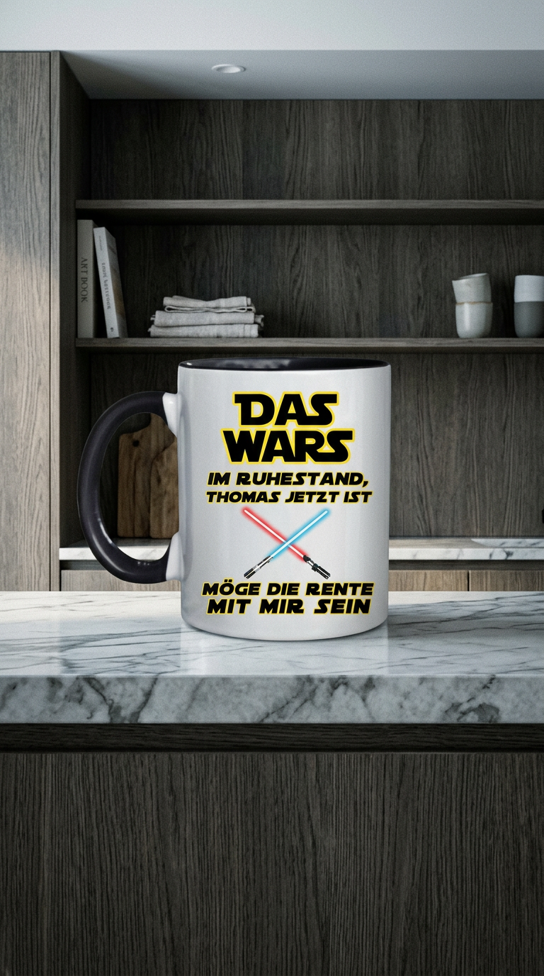 AI product shot of Personalisierte Tasse Das Wars