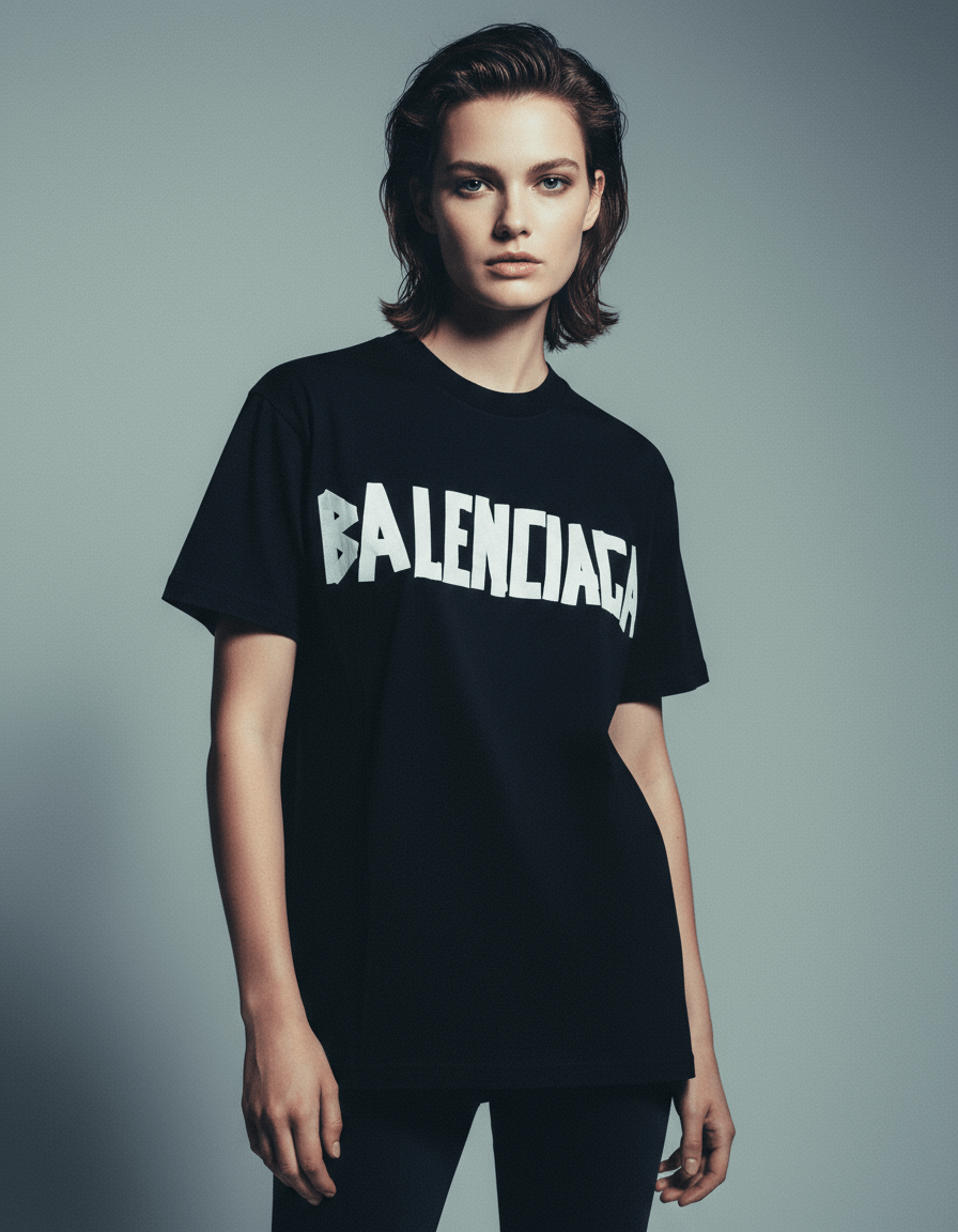 AI product shot of New Tape Type T-shirt Medium Fit in Black