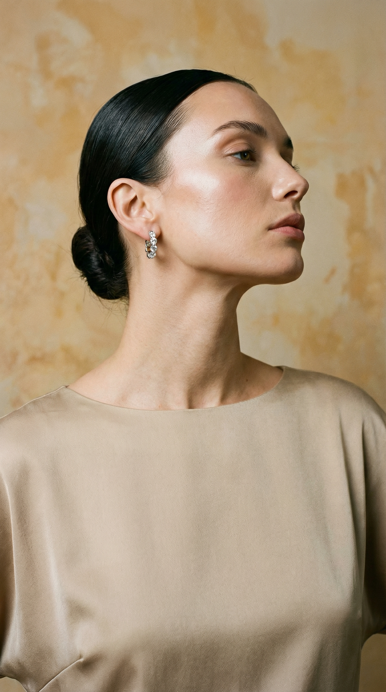 AI product shot of Diamond Hoop Earrings