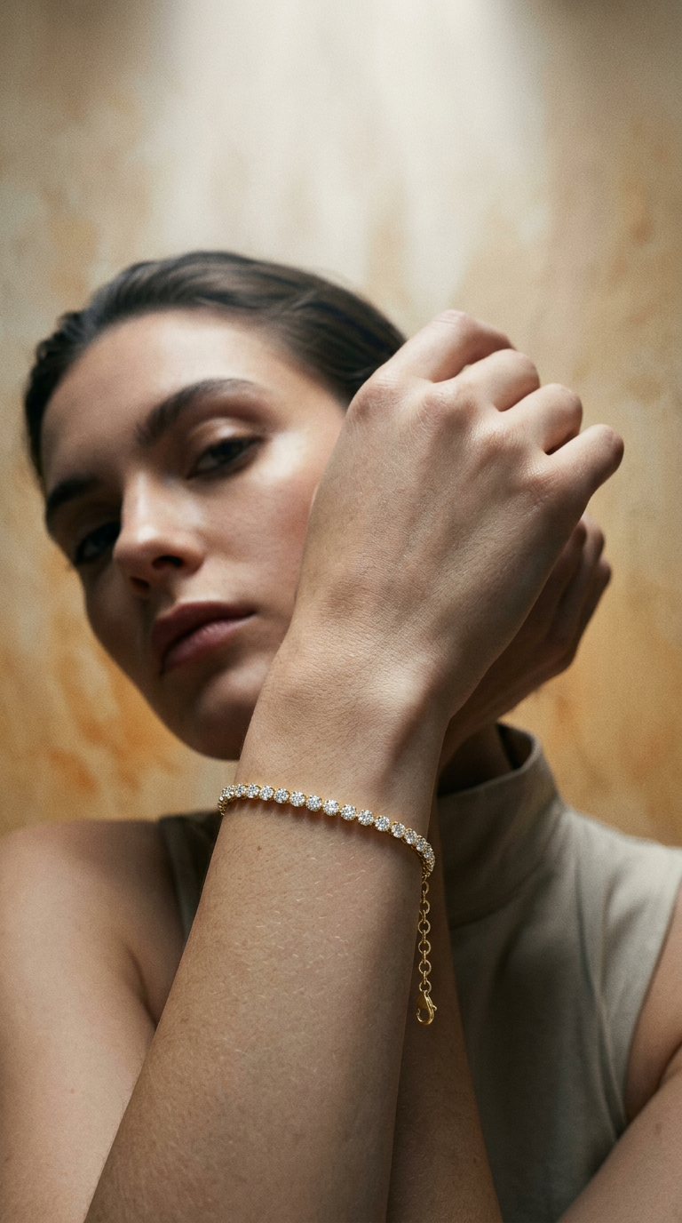 AI product shot of Diamond Tennis Bracelet