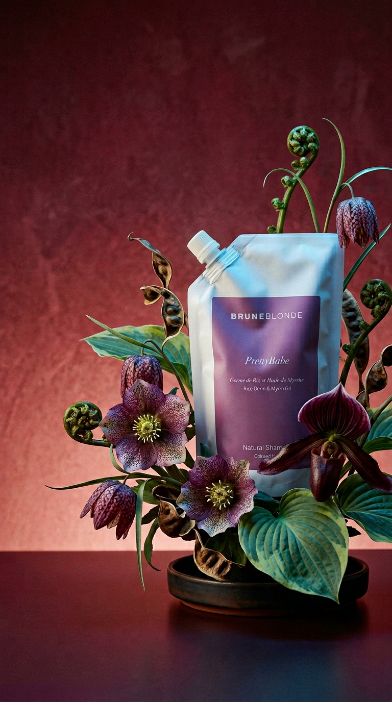 AI product shot of Pretty Babe Shampoo | Bruneblonde Natural Haircare | 500ml