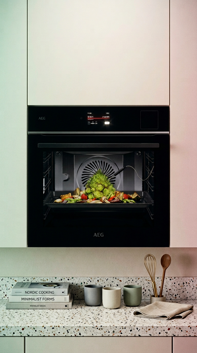 AI product shot of AEG TP8SB731AB 8000 Meal Assist Built In Hydrolytic Single Oven with SteamPro B31383