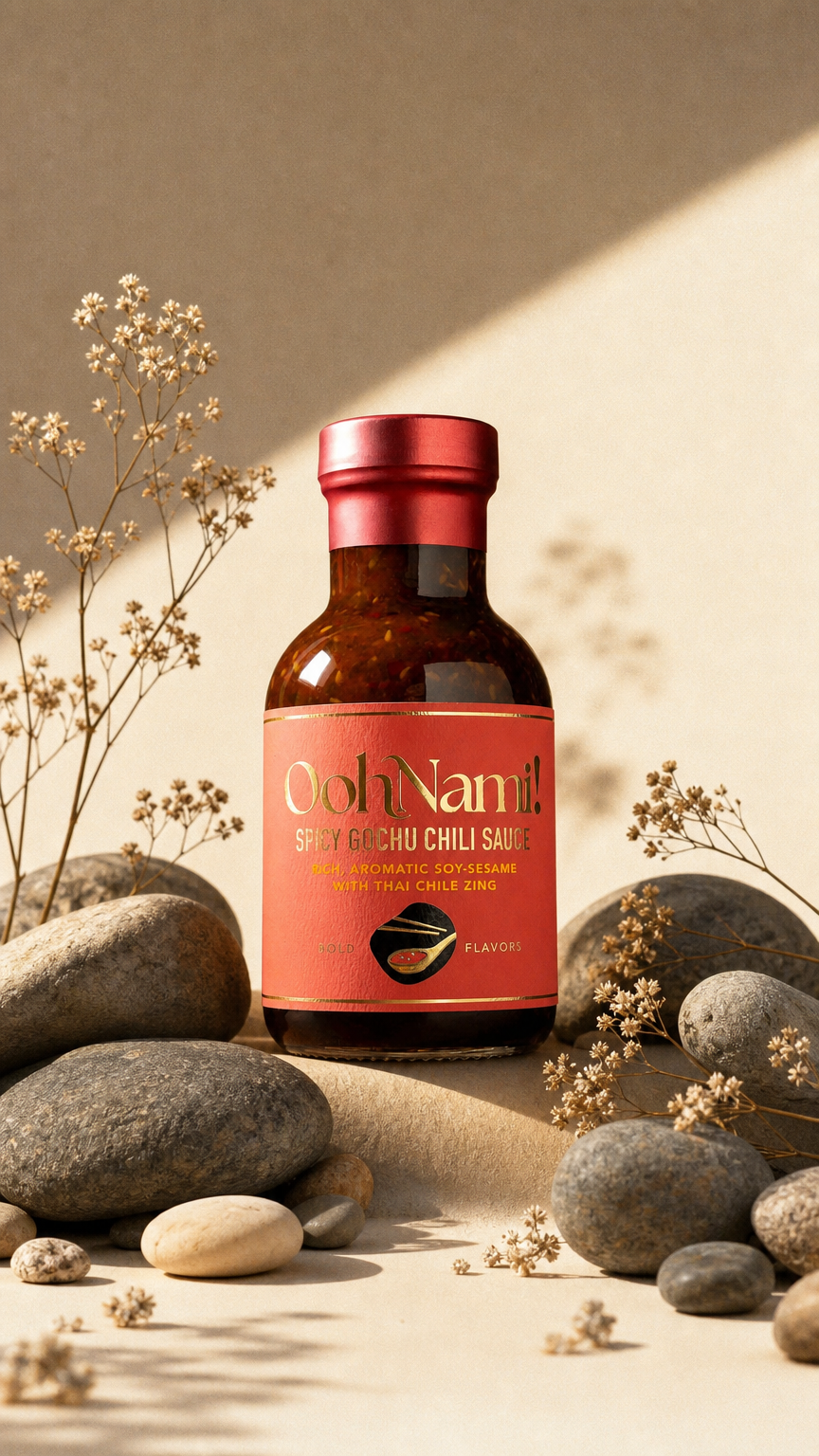 AI product shot of Spicy Gochu Chili Sauce