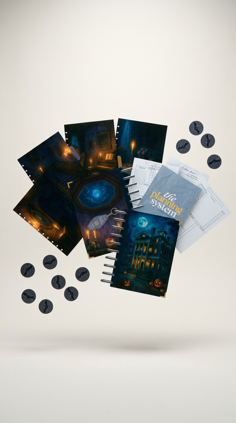 AI product shot of Daily Grind Planner | Grinning Ghost Estate Limited Edition Collector Set