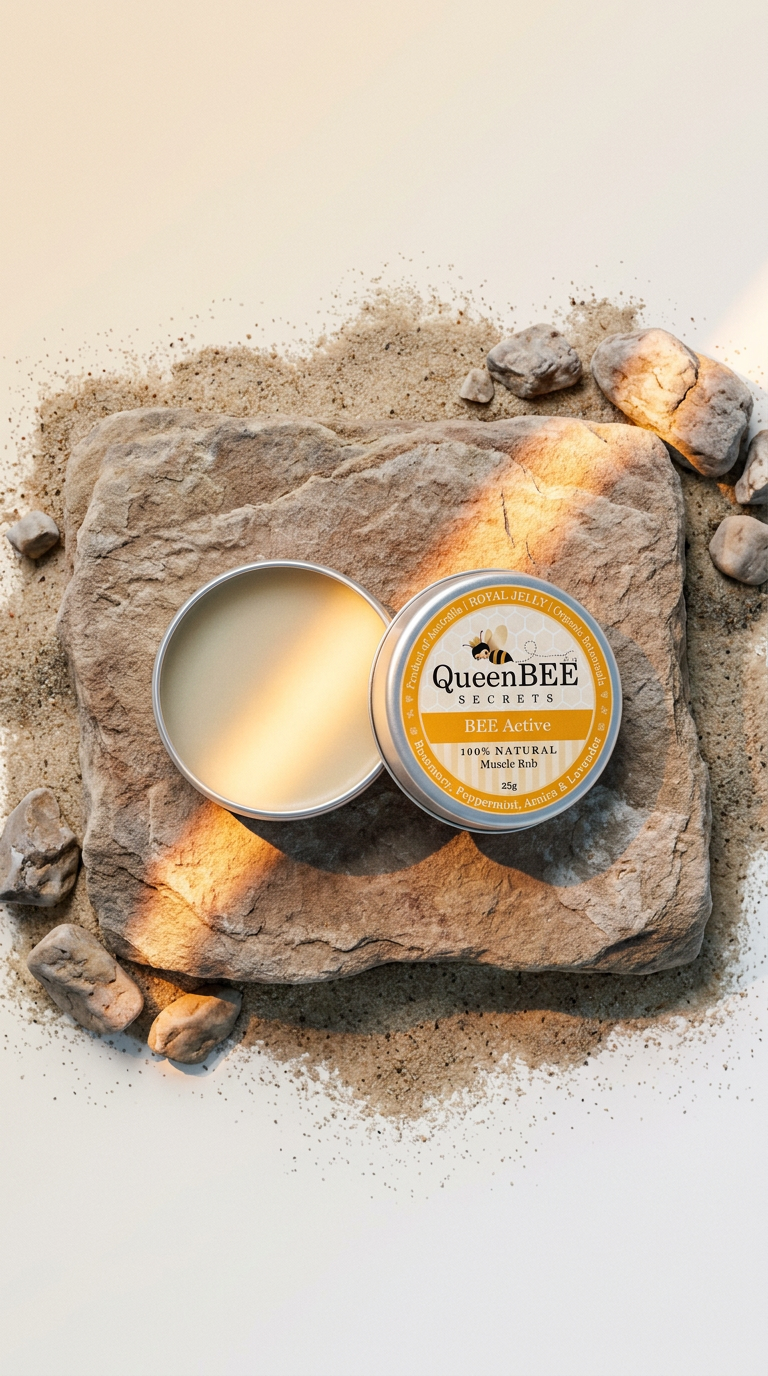 AI product shot of BEE Active Body Balm
